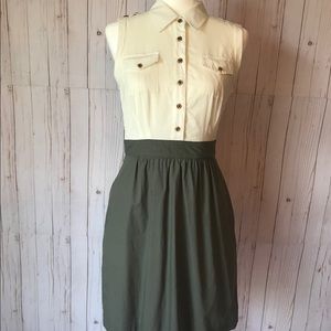 ANTHROPOLOGIE button front, collard dress